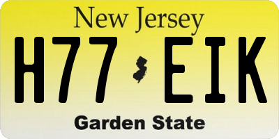 NJ license plate H77EIK