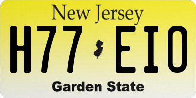 NJ license plate H77EIO