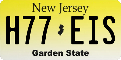 NJ license plate H77EIS