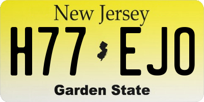 NJ license plate H77EJO