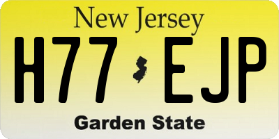 NJ license plate H77EJP