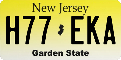 NJ license plate H77EKA