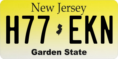NJ license plate H77EKN