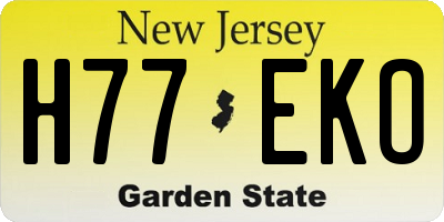NJ license plate H77EKO