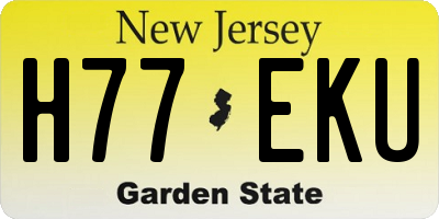 NJ license plate H77EKU
