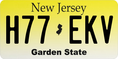 NJ license plate H77EKV