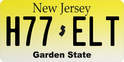 NJ license plate H77ELT