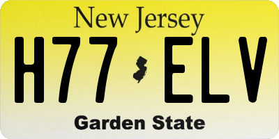 NJ license plate H77ELV