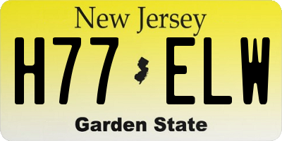 NJ license plate H77ELW