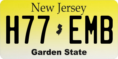NJ license plate H77EMB