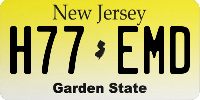 NJ license plate H77EMD