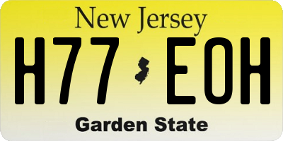 NJ license plate H77EOH