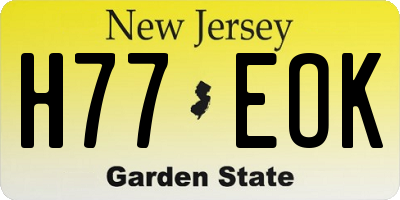 NJ license plate H77EOK