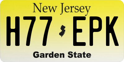 NJ license plate H77EPK