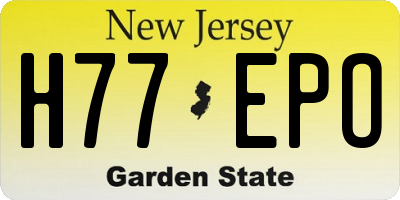 NJ license plate H77EPO