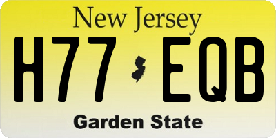 NJ license plate H77EQB