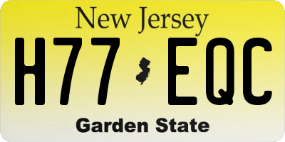 NJ license plate H77EQC