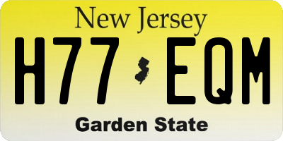 NJ license plate H77EQM