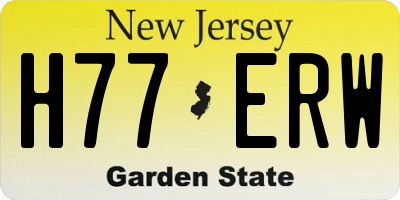 NJ license plate H77ERW