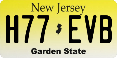 NJ license plate H77EVB