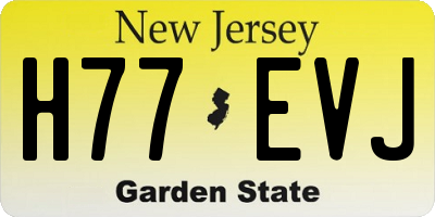 NJ license plate H77EVJ
