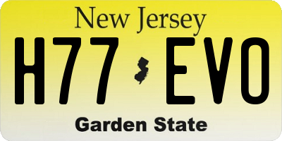 NJ license plate H77EVO