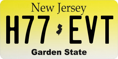NJ license plate H77EVT