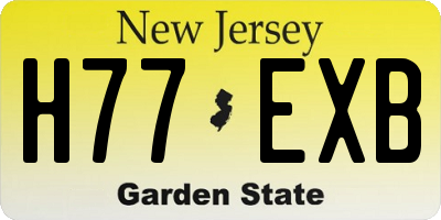 NJ license plate H77EXB