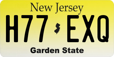 NJ license plate H77EXQ