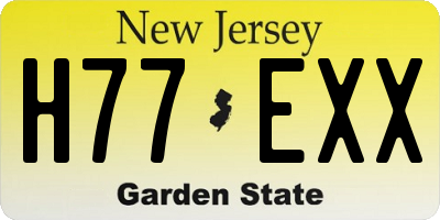 NJ license plate H77EXX