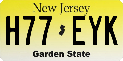 NJ license plate H77EYK
