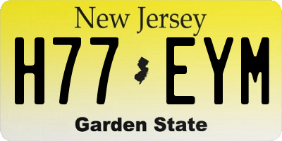 NJ license plate H77EYM
