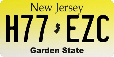 NJ license plate H77EZC