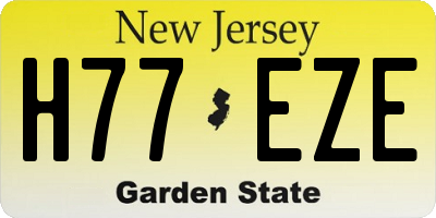 NJ license plate H77EZE