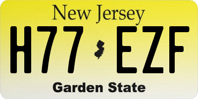 NJ license plate H77EZF