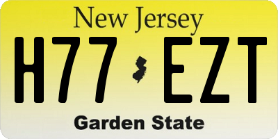 NJ license plate H77EZT