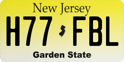 NJ license plate H77FBL
