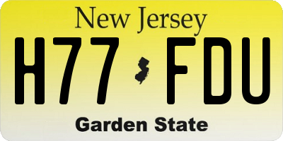 NJ license plate H77FDU