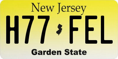NJ license plate H77FEL