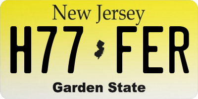 NJ license plate H77FER