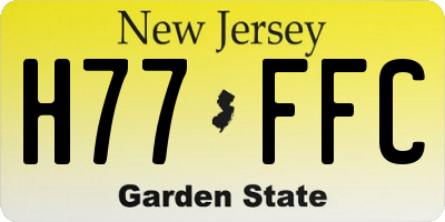 NJ license plate H77FFC