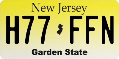 NJ license plate H77FFN