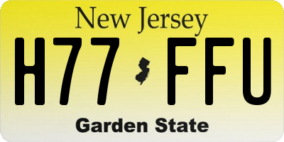 NJ license plate H77FFU