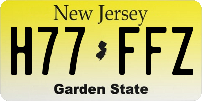 NJ license plate H77FFZ