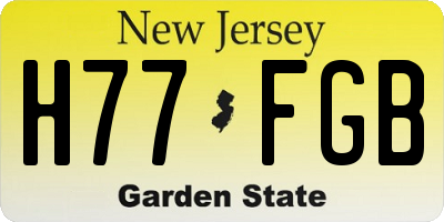 NJ license plate H77FGB
