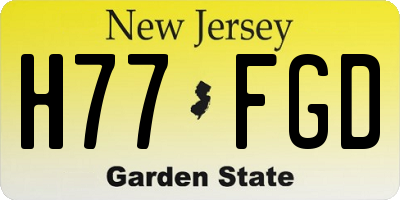 NJ license plate H77FGD