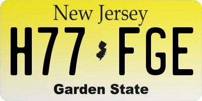NJ license plate H77FGE