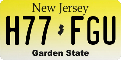 NJ license plate H77FGU