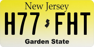 NJ license plate H77FHT