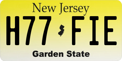 NJ license plate H77FIE